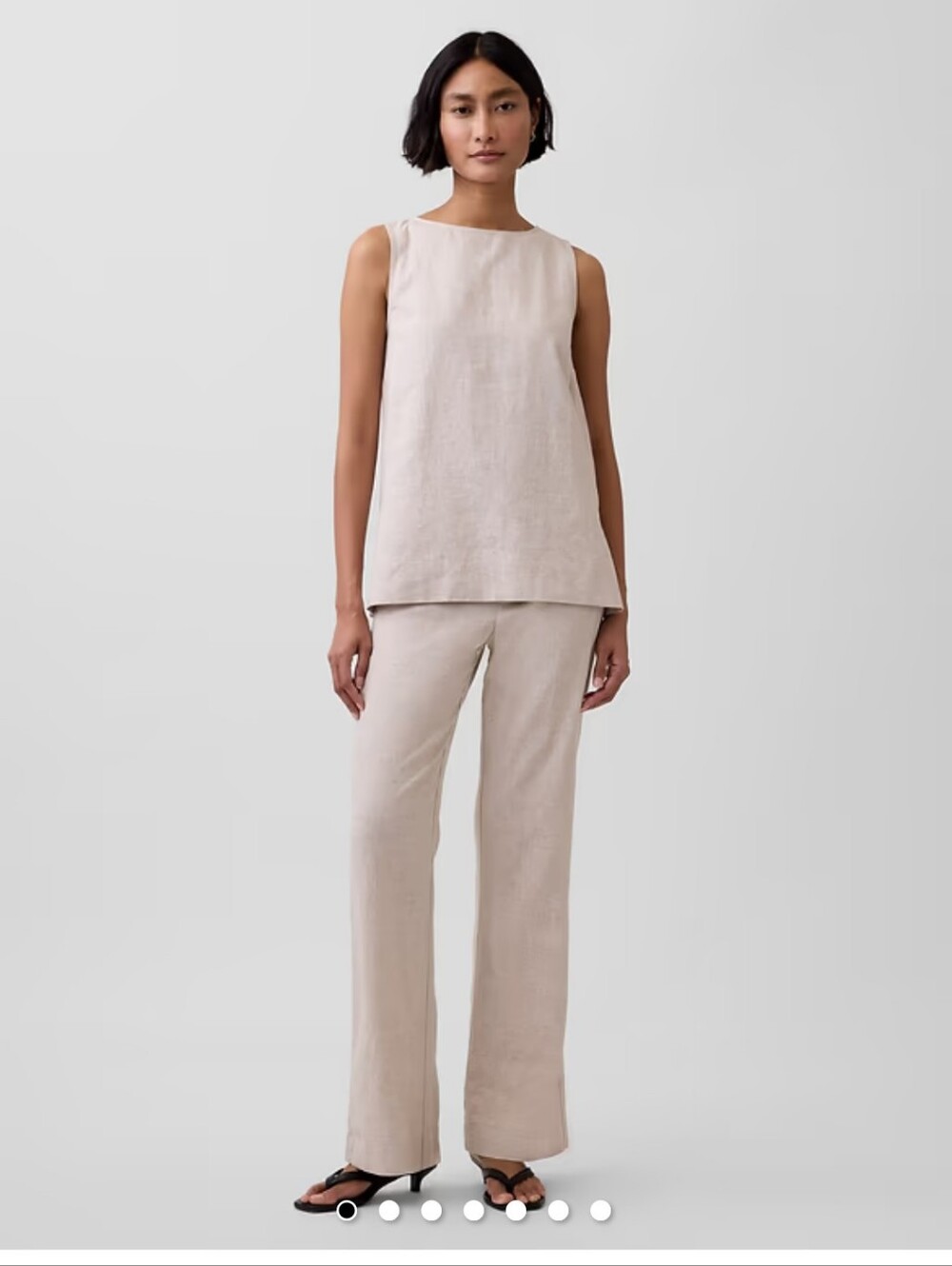 GAP Low Rise Linen-Blend Flare Pants In Flax Beige US 2